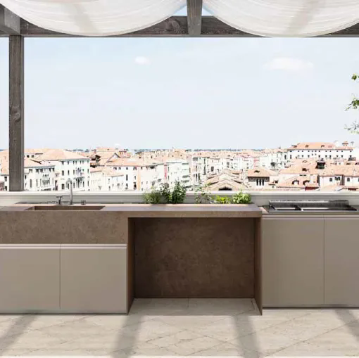 Cucina Design con isola in gres Loggia Out Venezia 2|2 di Zampieri Cucine