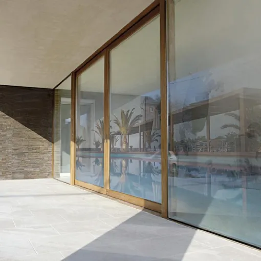 Finestra scorrevole Wide Glass Legno di De Carlo