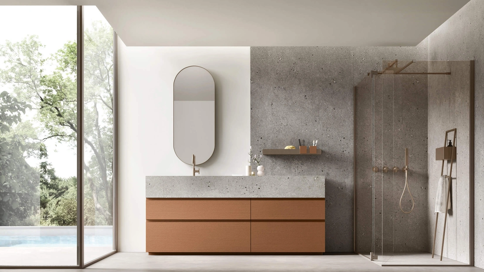 Mobile da Bagno a terra Soul 15 in rovere laccato di Arcom