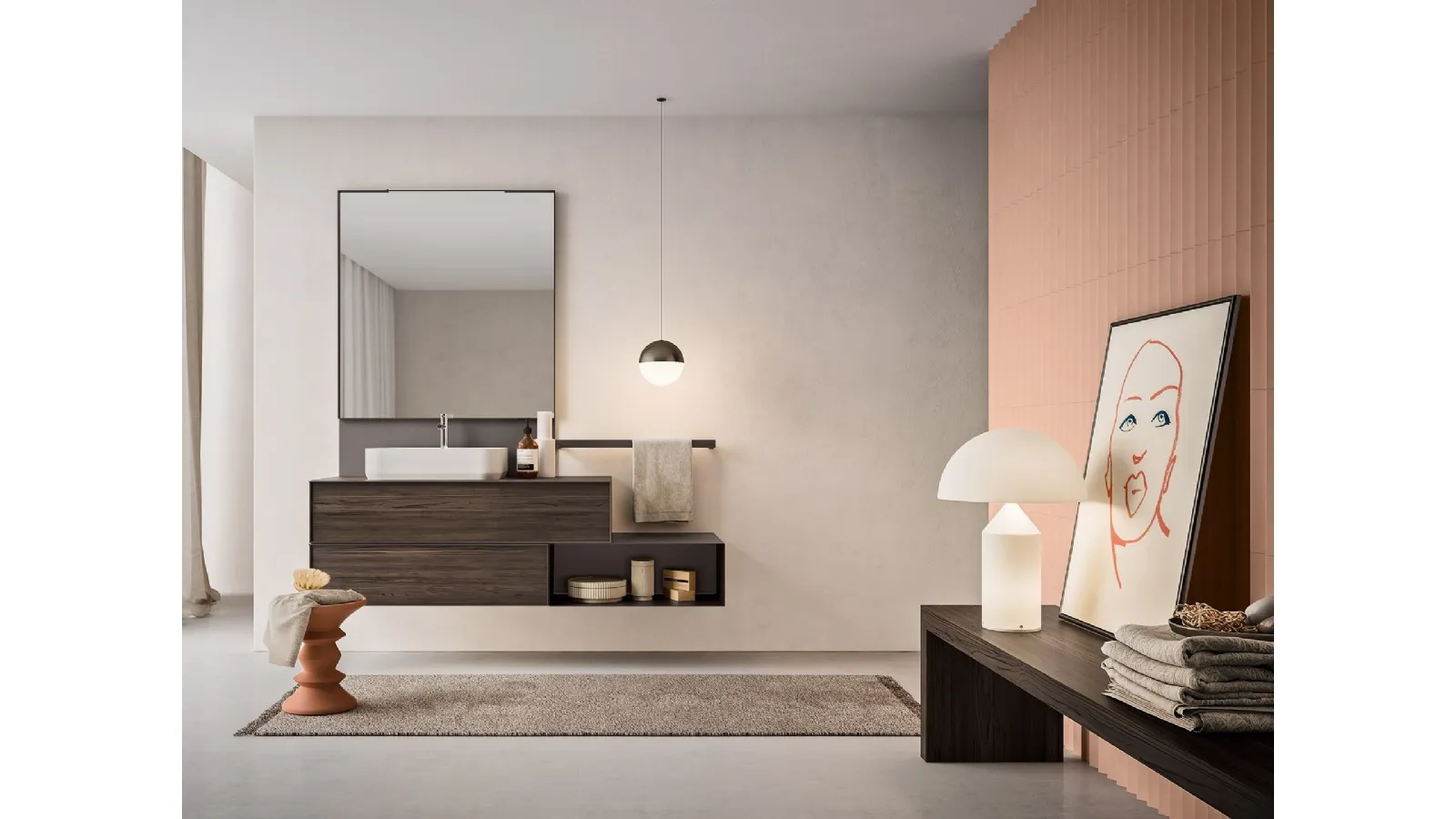 Mobile da Bagno Dress Geowood Moka di Artesi