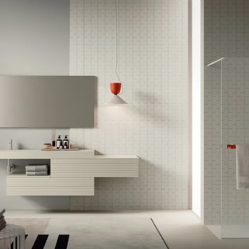 Mobile da Bagno Filo+ Push & Handle Creta opaco di Artesi