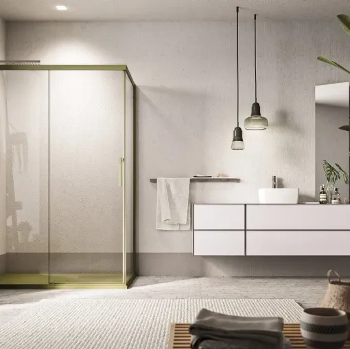Mobile da Bagno Dress Bianco Opaco e verde Militare di Artesi