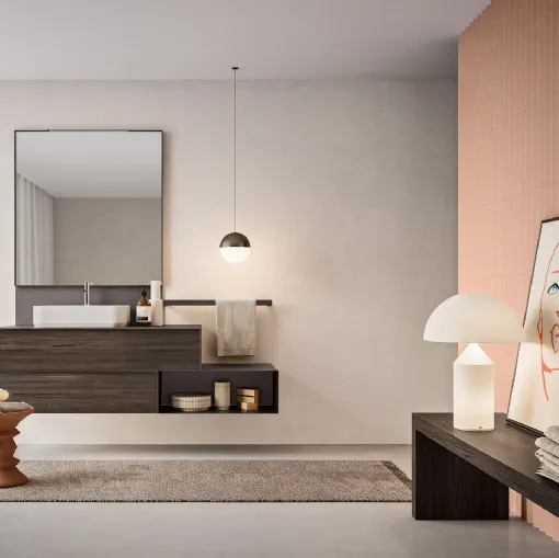 Mobile da Bagno Dress Geowood Moka e Piombo di Artesi