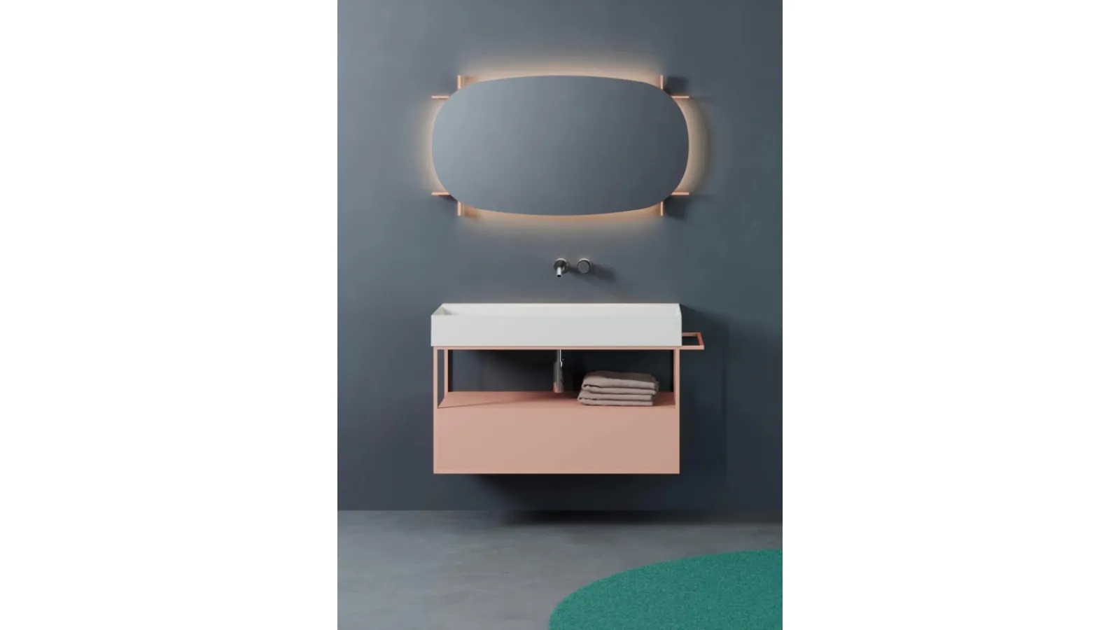 Mobile da Bagno in legno laccato e metallo Elegance Croma 01 di Azzurra Ceramica
