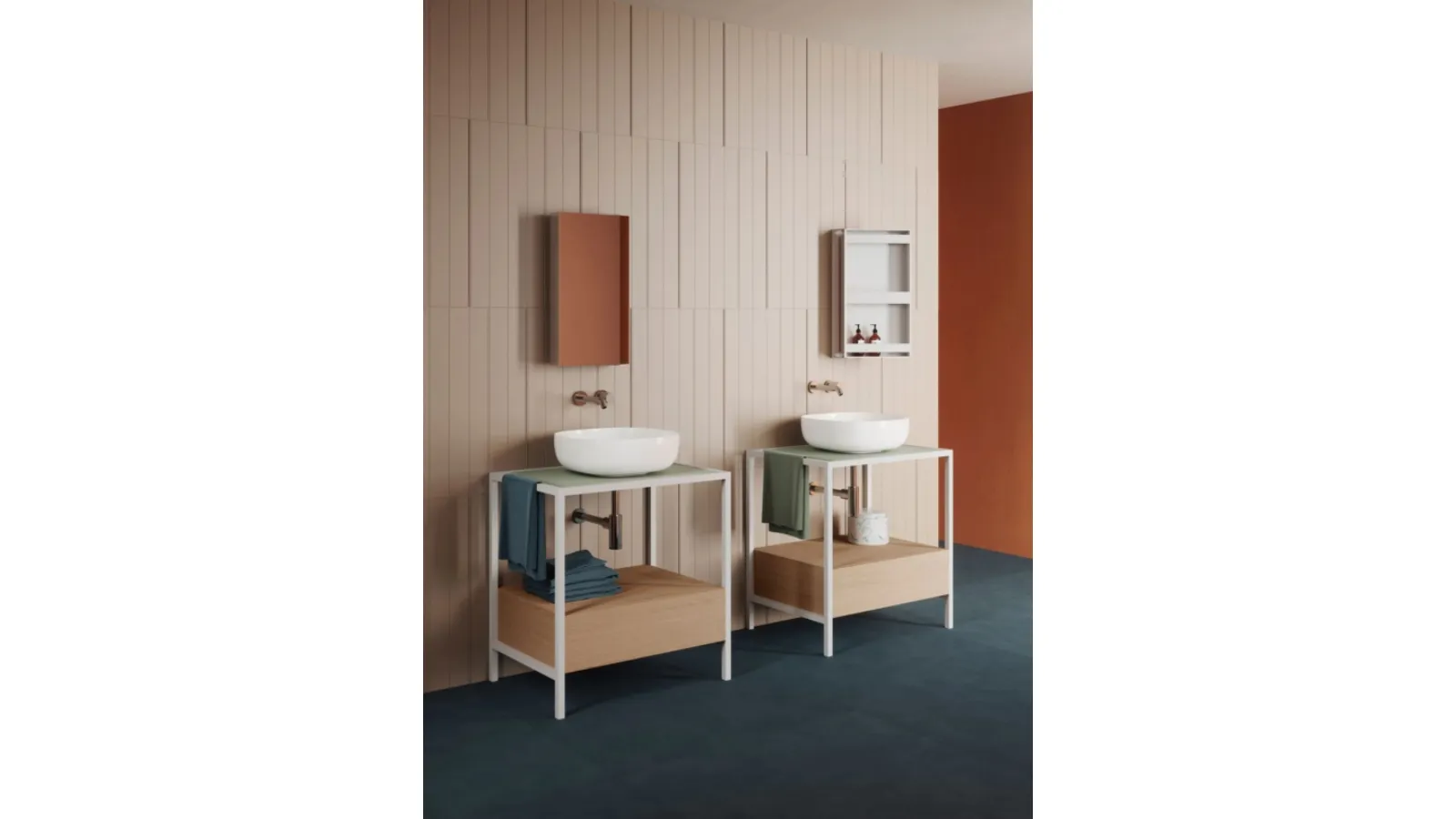 Mobile da Bagno a terra in legno e metallo Elegance Zip 01 di Azzurra Ceramica
