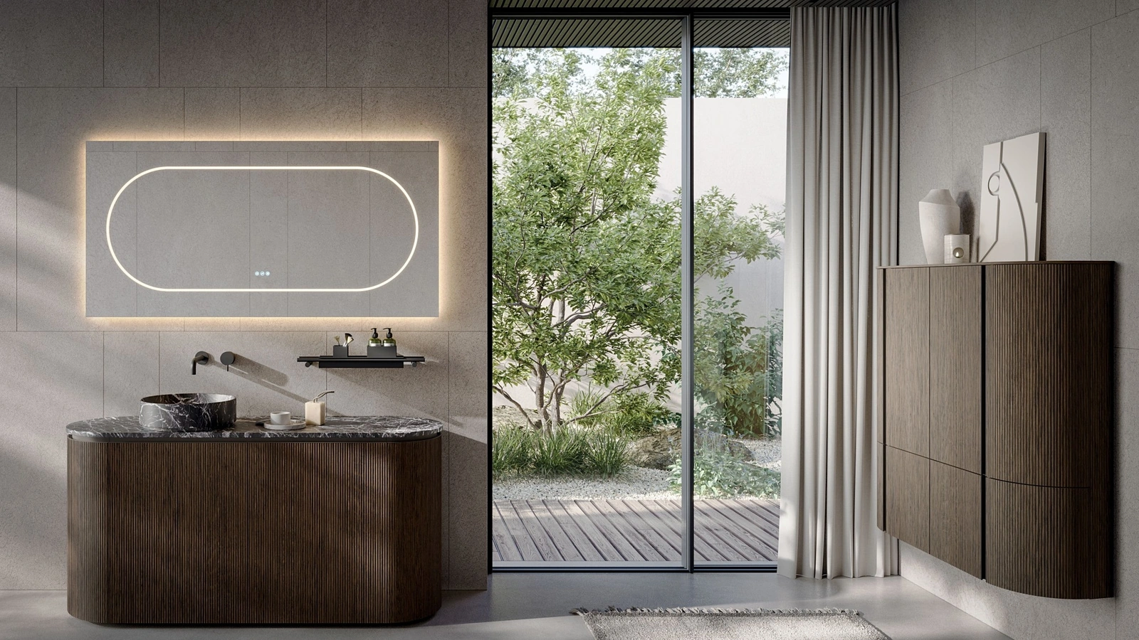 Mobile da Bagno a terra Elle 02 in rovere di Novello