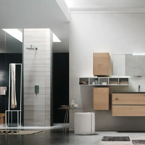 Mobile da Bagno sospeso in Rovere naturale Escape 23 di Arcom