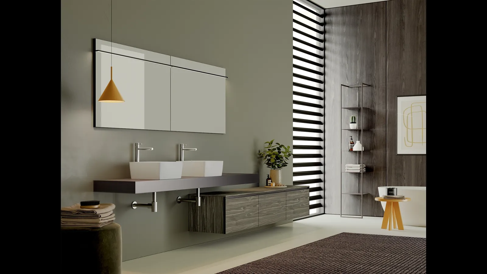 Mobile da Bagno Filo+ Horizon Paulownia di Artesi