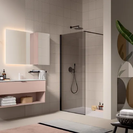 Mobile da Bagno Filo+ Plain Rosa Cipria opaco di Artesi