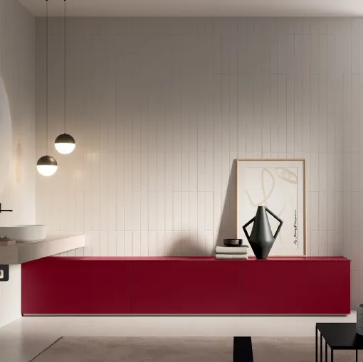 Mobile da Bagno Filo+ Push & Handle Bordeux di Artesi