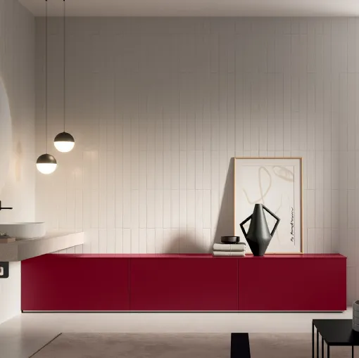 Mobile da Bagno Filo+ Push and Handle Bordeux Opaco di Artesi