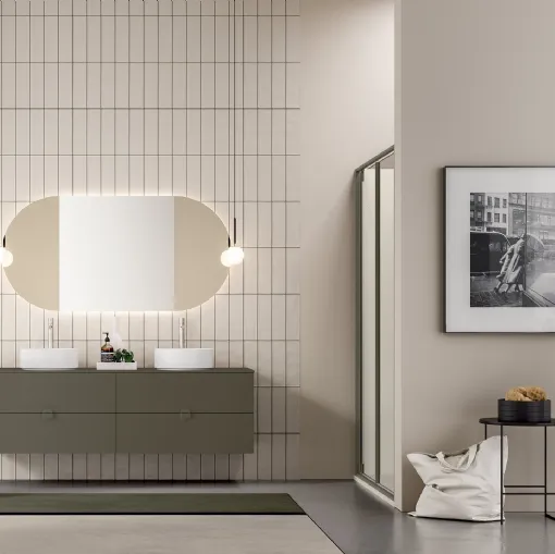 Mobile da Bagno Filo+ Push & Handle Fango di Artesi