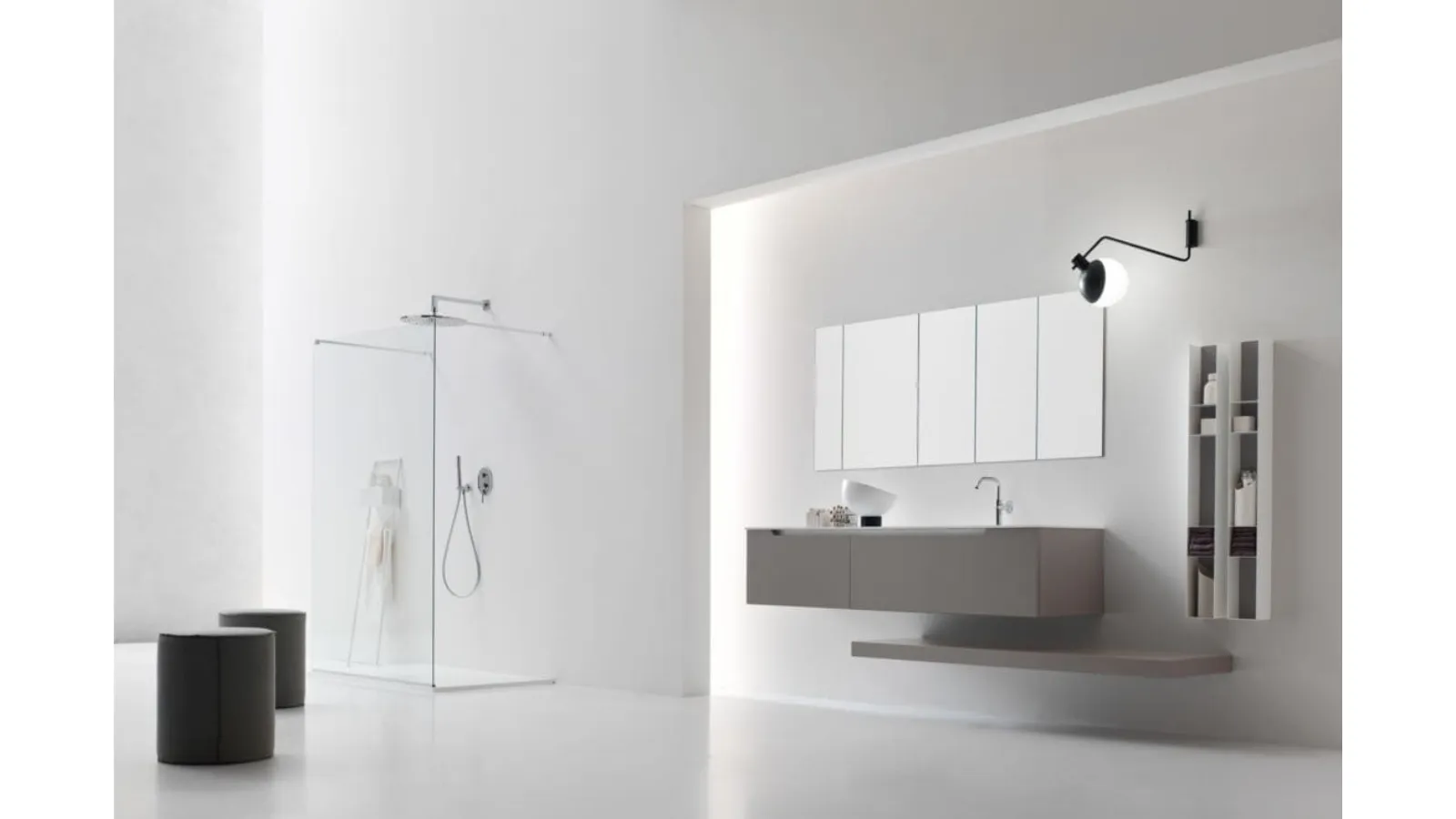 Mobile da Bagno sospeso laccatoTaupe Gold 02 di Arcom