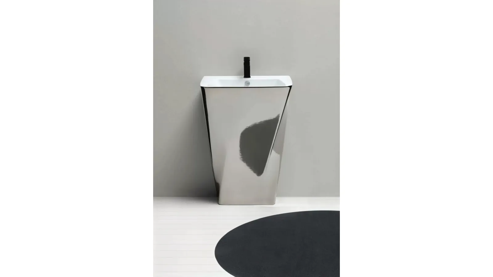 Lavabo scultura Hera 01 in ceramica finitura Platino di Azzurra Ceramica