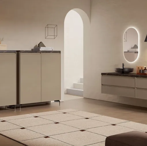 Mobile da Bagno Heritage Rovere laccato Cappuccino di Artesi