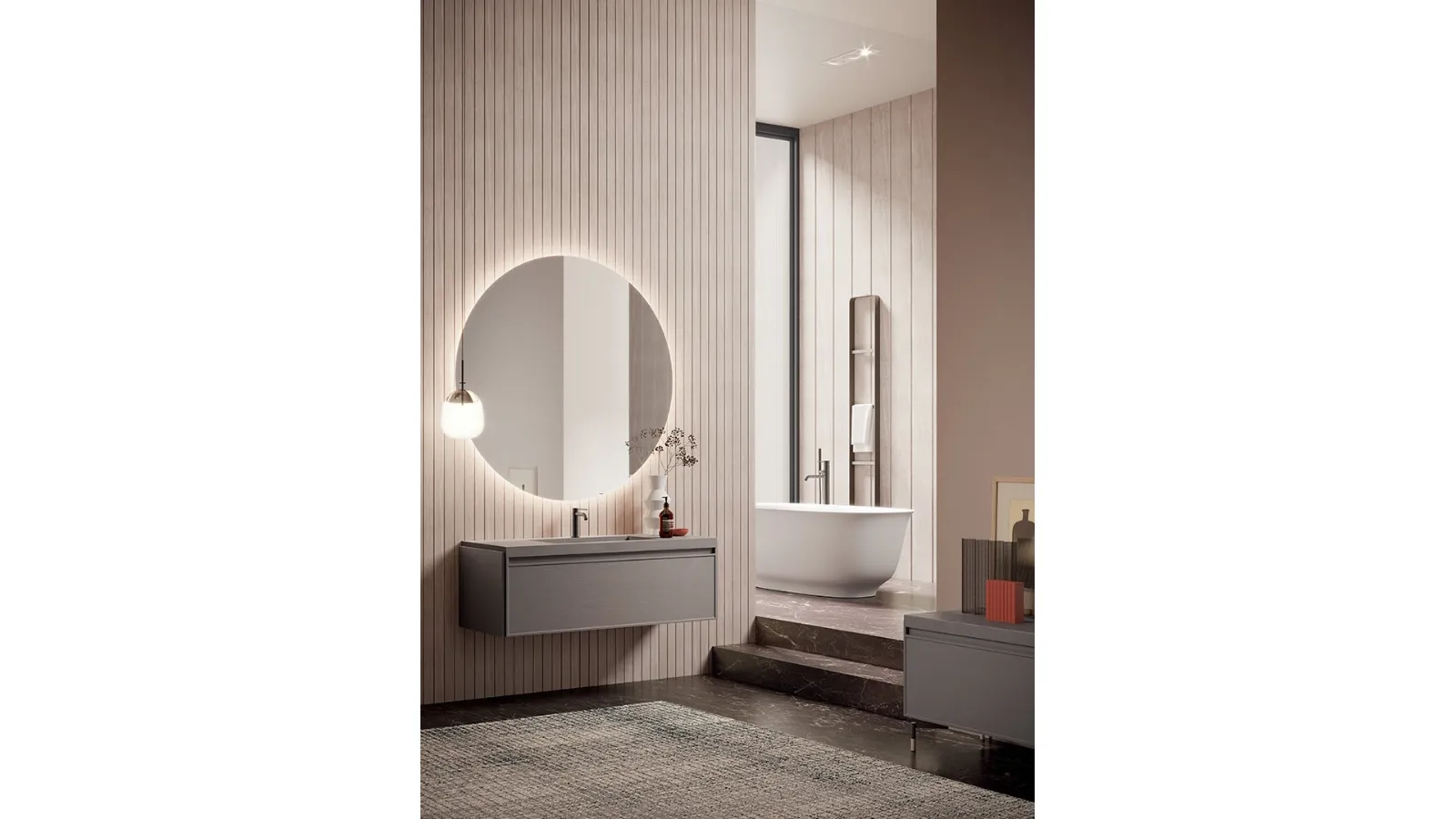 Mobile da Bagno Heritage Rovere laccato Tortora di Artesi