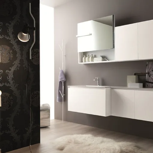 Mobile da Bagno in HPL bianco frassinato Light 45 01 di Novello