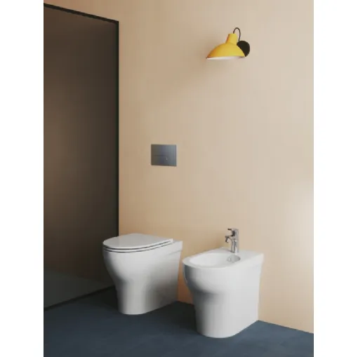 Sanitari da appoggio in ceramica bianca Pratica 02 di Azzurra Ceramica