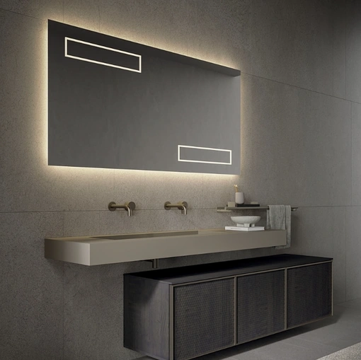 Mobile da Bagno sospeso Quari New 05 in rovere fumo di Novello