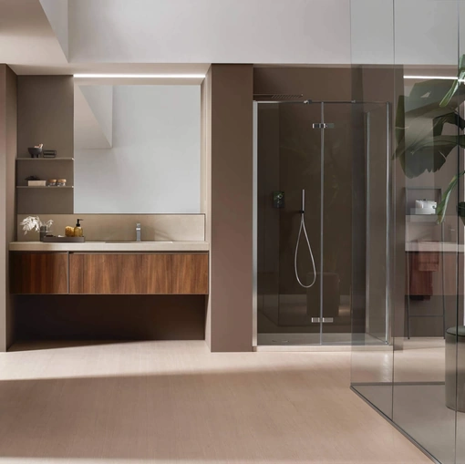 Mobile da Bagno sospeso Shape 25 in noce di Arcom