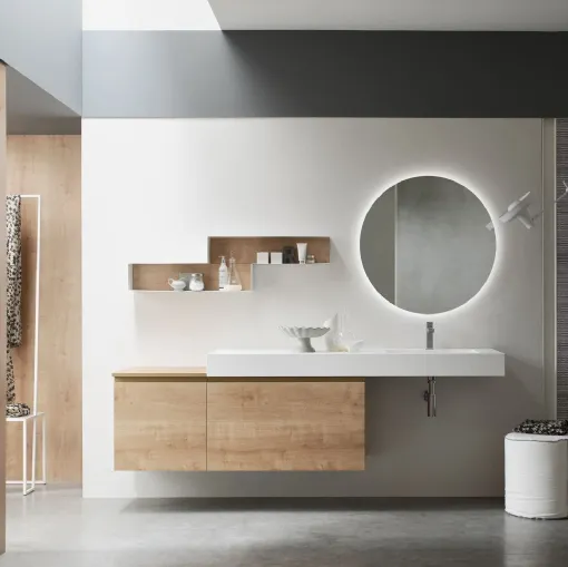 Mobile da Bagno sospeso in Rovere naturale Soul 69e di Arcom