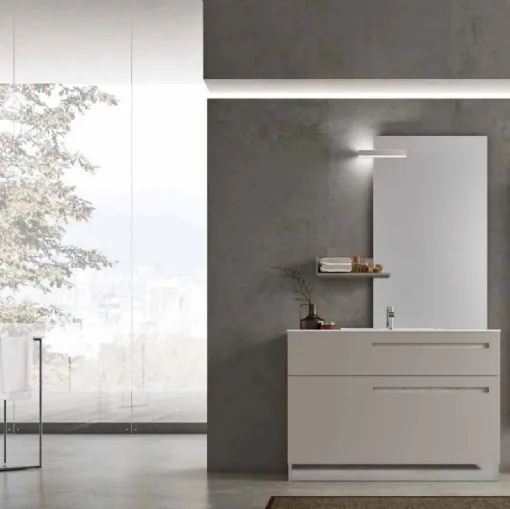 Mobile da Bagno Start Gate 04 in laccato Lino opaco di Ardeco