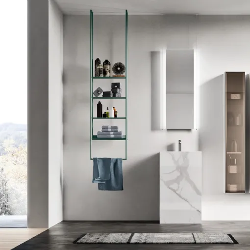 Mobile da Bagno a terra in marmo Bianco di Carrara dallo stile minimale Start Gate 06 di Ardeco