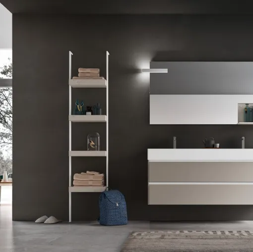 Mobile da Bagno sospeso in laccato Lino opaco Start Play 04 di Ardeco