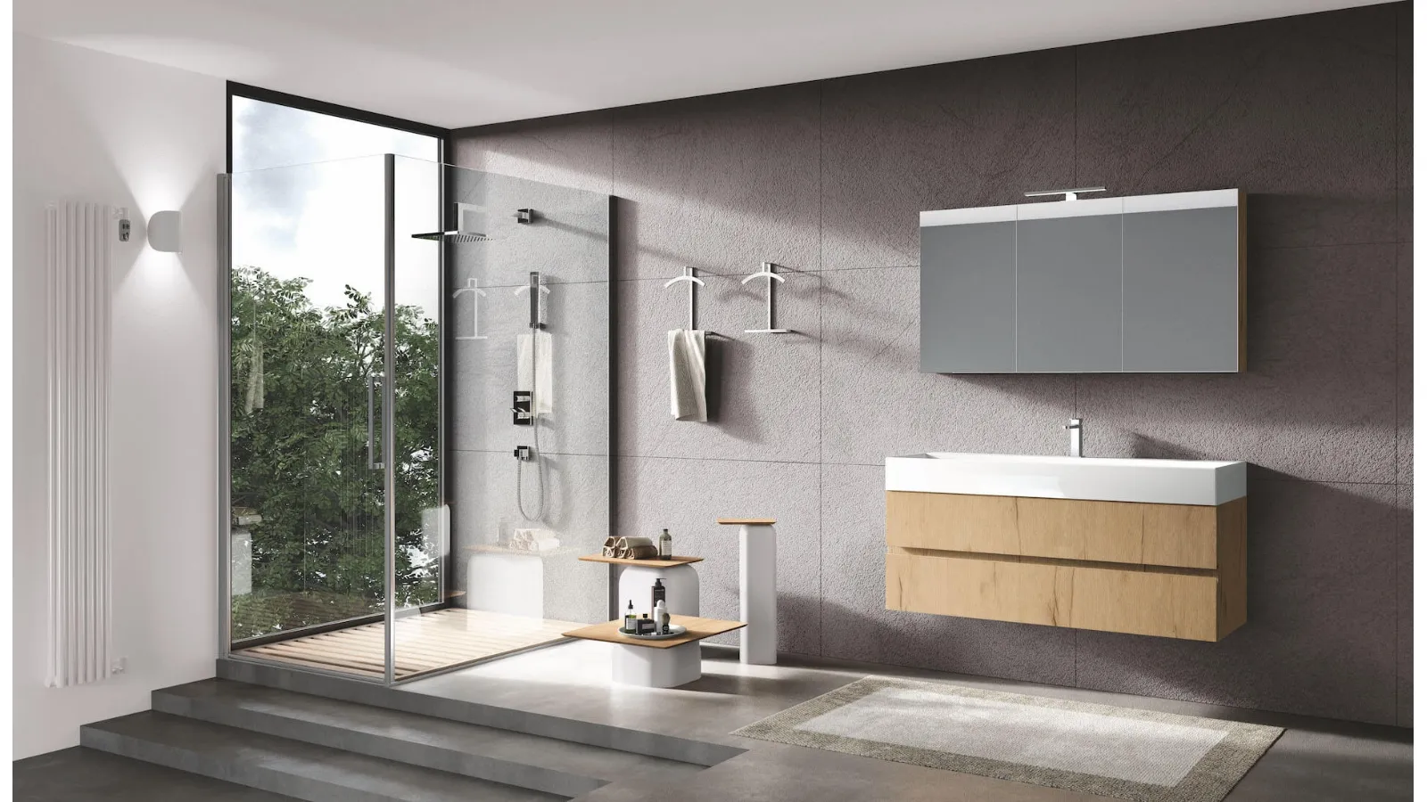 Mobile da Bagno sospeso in laminato Up & Down 10 di Puntotre