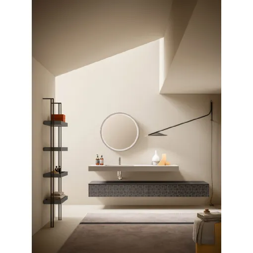 Mobile da Bagno Vintage 10 Warm Sensation in laccato Piombo opaco con serigrafia di Ardeco