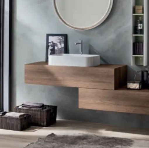 Mobile da Bagno sospeso in melaminico Nodato Miele Wind 50 di Ardeco