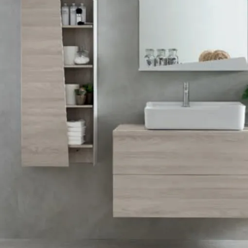 Mobile da Bagno sospeso in melaminico Olmo Juta Wind 52 di Ardeco