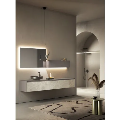 Mobile da Bagno sospeso con frontali in gres Yoko 06 di Ardeco