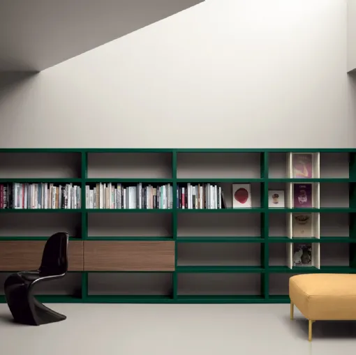 Libreria a muro in laccato opaco e frassino All Day 03 di Md House