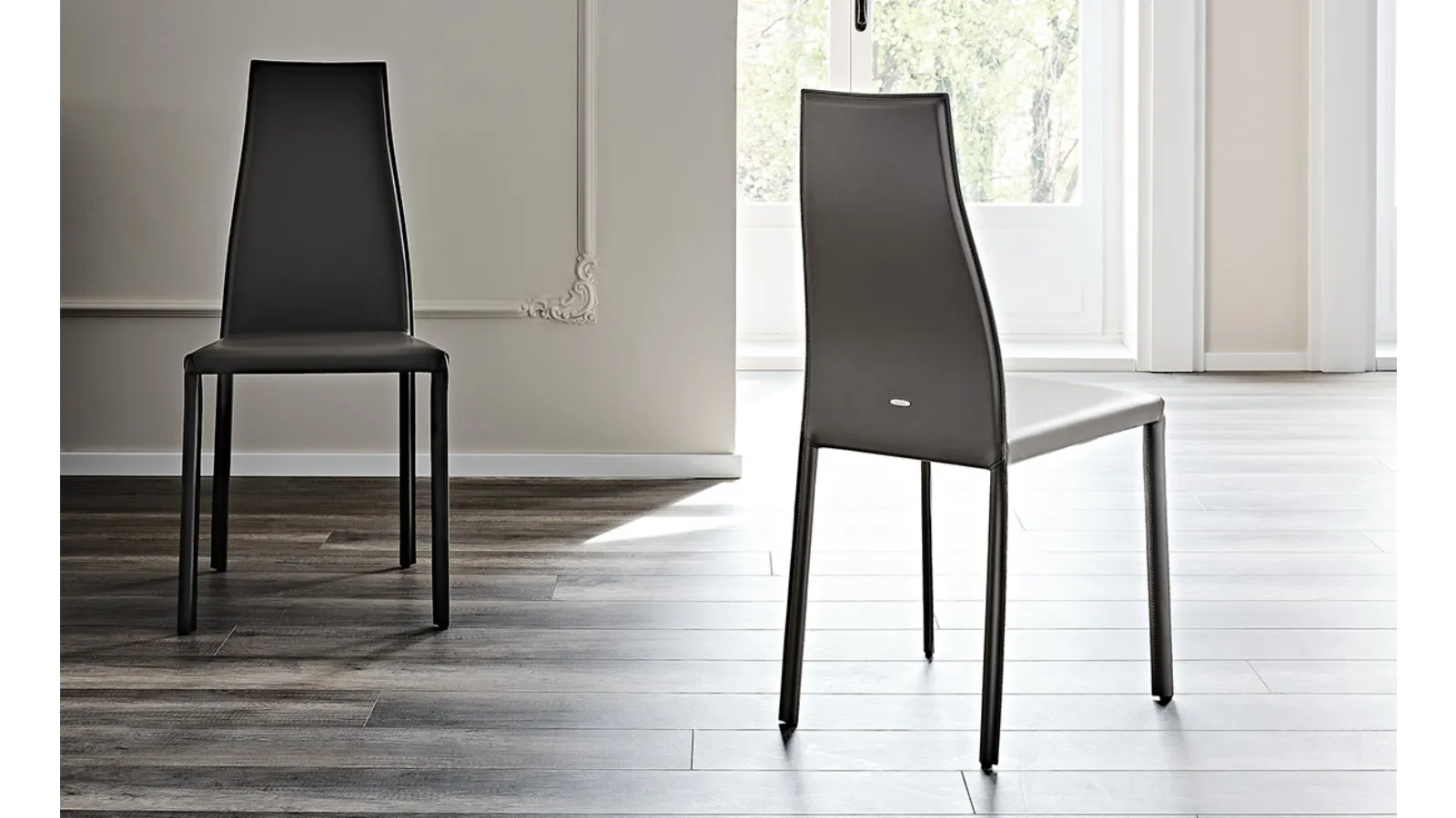 Sedia in cuoio Kaori di Cattelan Italia
