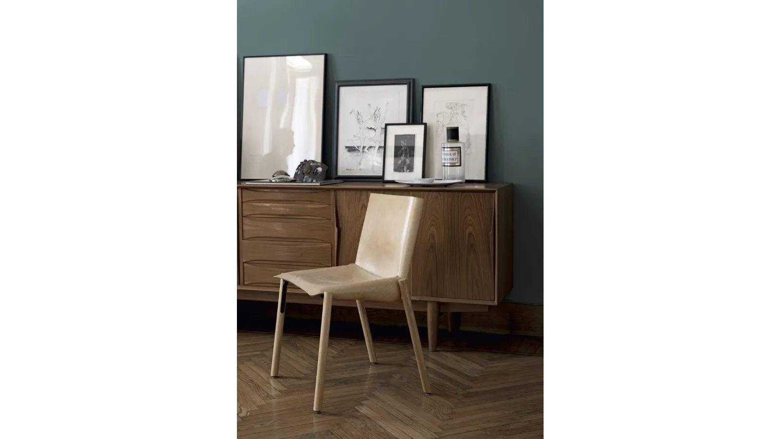 Sedia in cuoio 1085 Edition di Kristalia