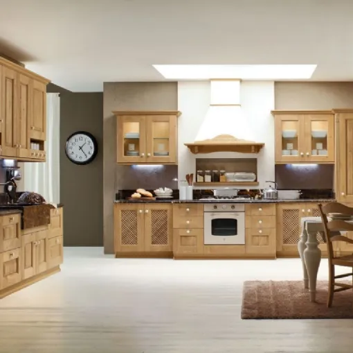 Cucina Classica lineare Carola in Rovere Naturale di Arrex