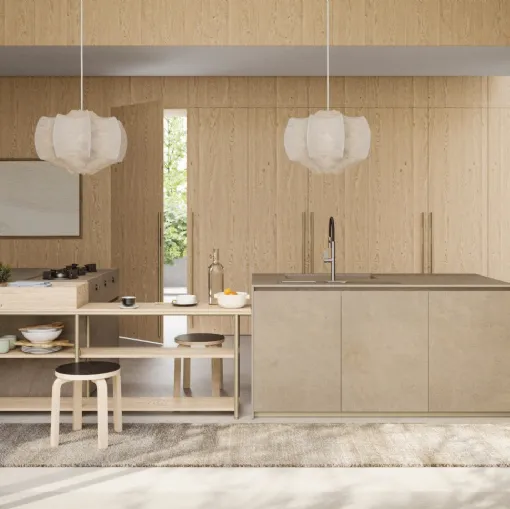 Cucina Design angolare in rovere Irori 02 di Zampieri Cucine