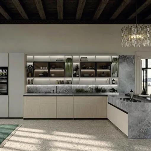 Cucina Design con penisola Loggia In 02 di Zampieri Cucine