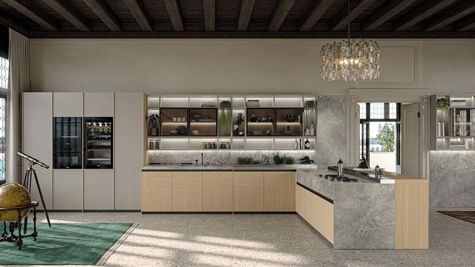 Cucina Design con penisola Loggia In 02 di Zampieri Cucine