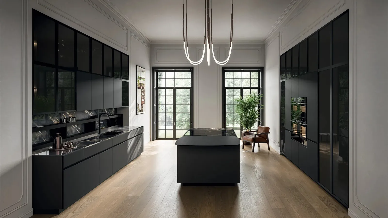 Cucina Moderna con isola Glass 2|0 04 di Arredo3