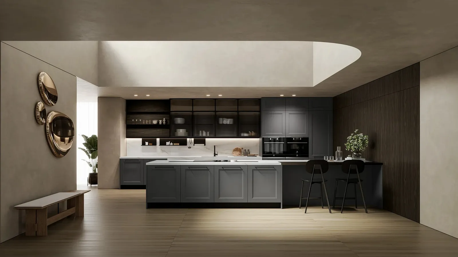 Cucina Moderna con penisola Meg 04 di Arredo3
