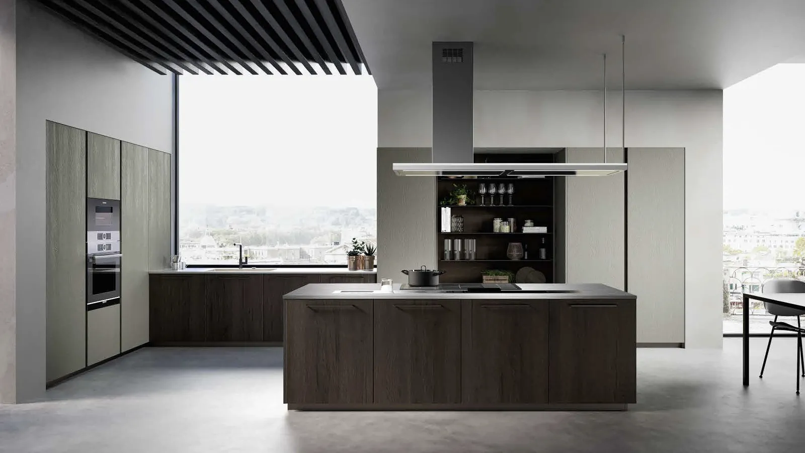 Cucina Moderna in legno con isola Asia 04 di Arredo3
