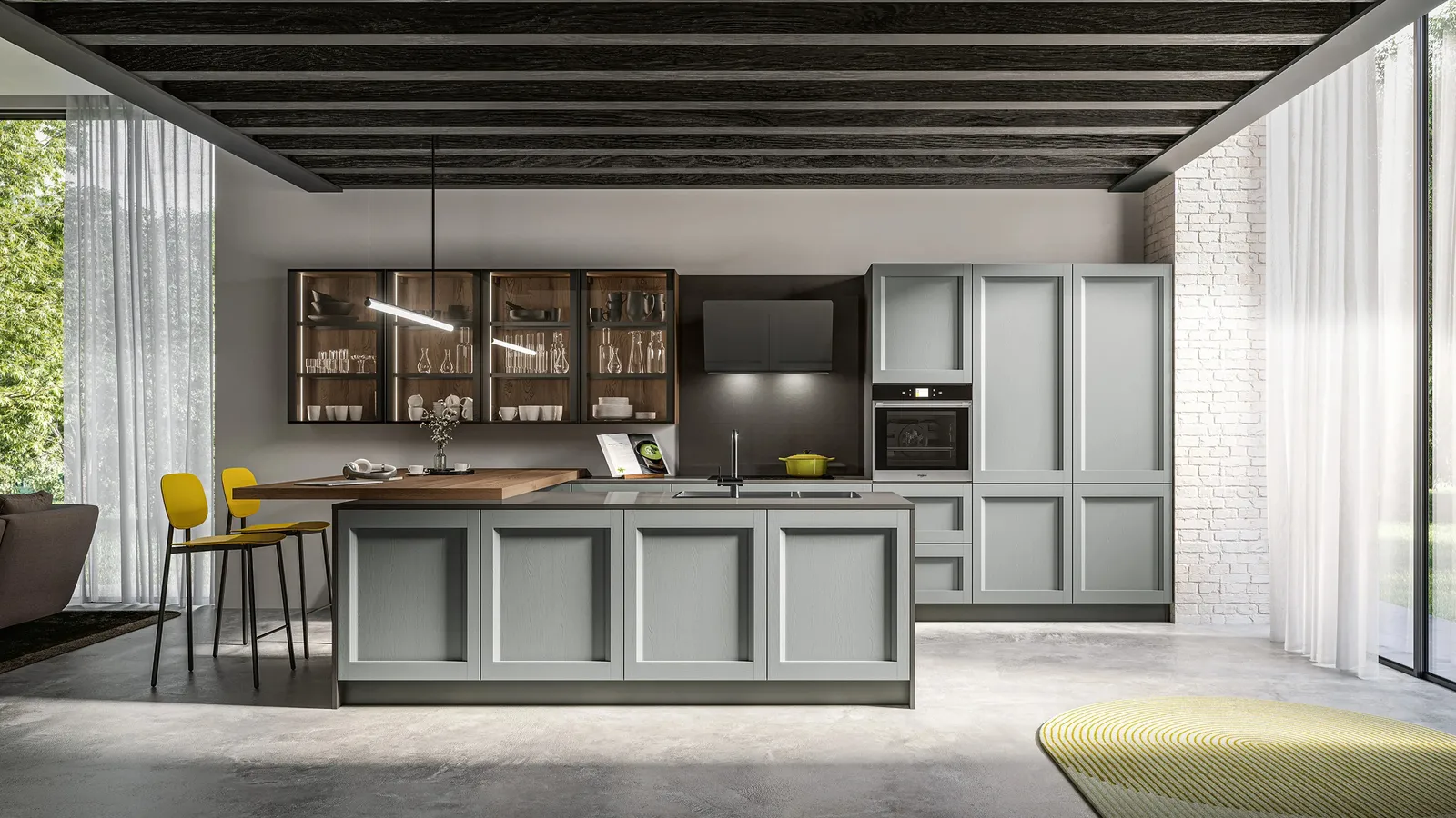 Cucina Moderna con penisola Frida 01 di Arredo3