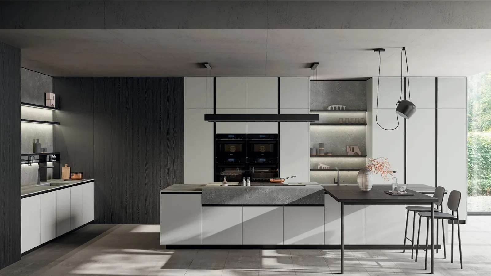Cucina Moderna con isola Glass 2|0 03 di Arredo3