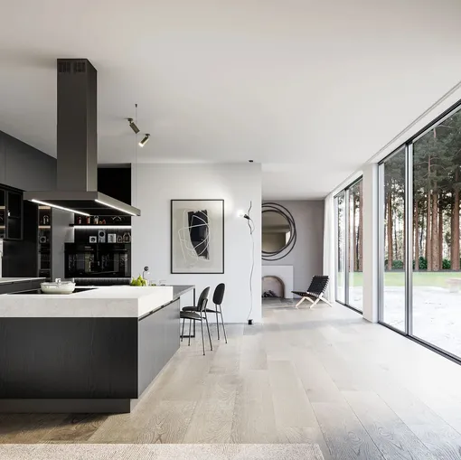 Cucina Moderna in laminato rovere con isola Kalì 11 di Arredo3