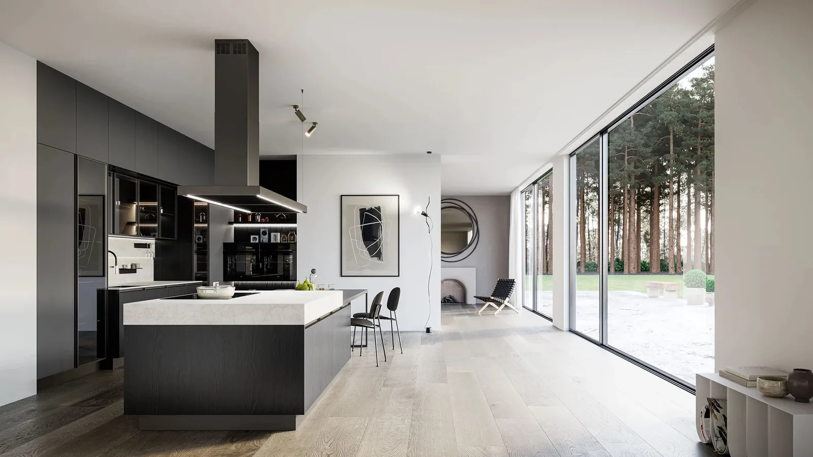 Cucina Moderna in laminato rovere con isola Kalì 11 di Arredo3