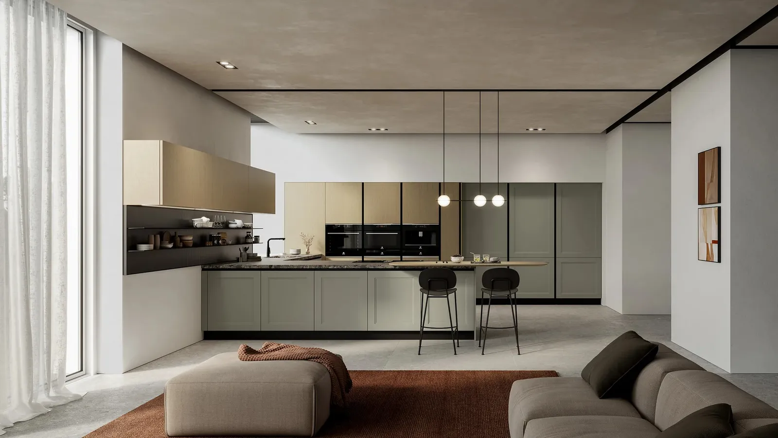 Cucina Moderna con penisola Meg 03 di Arredo3