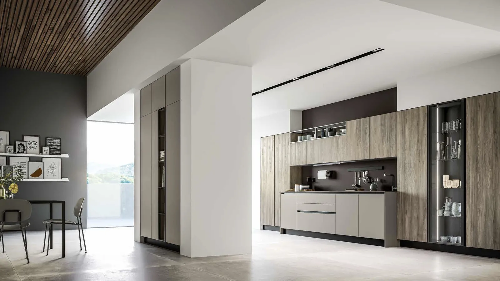 Cucina Moderna lineare Round 02 di Arredo3