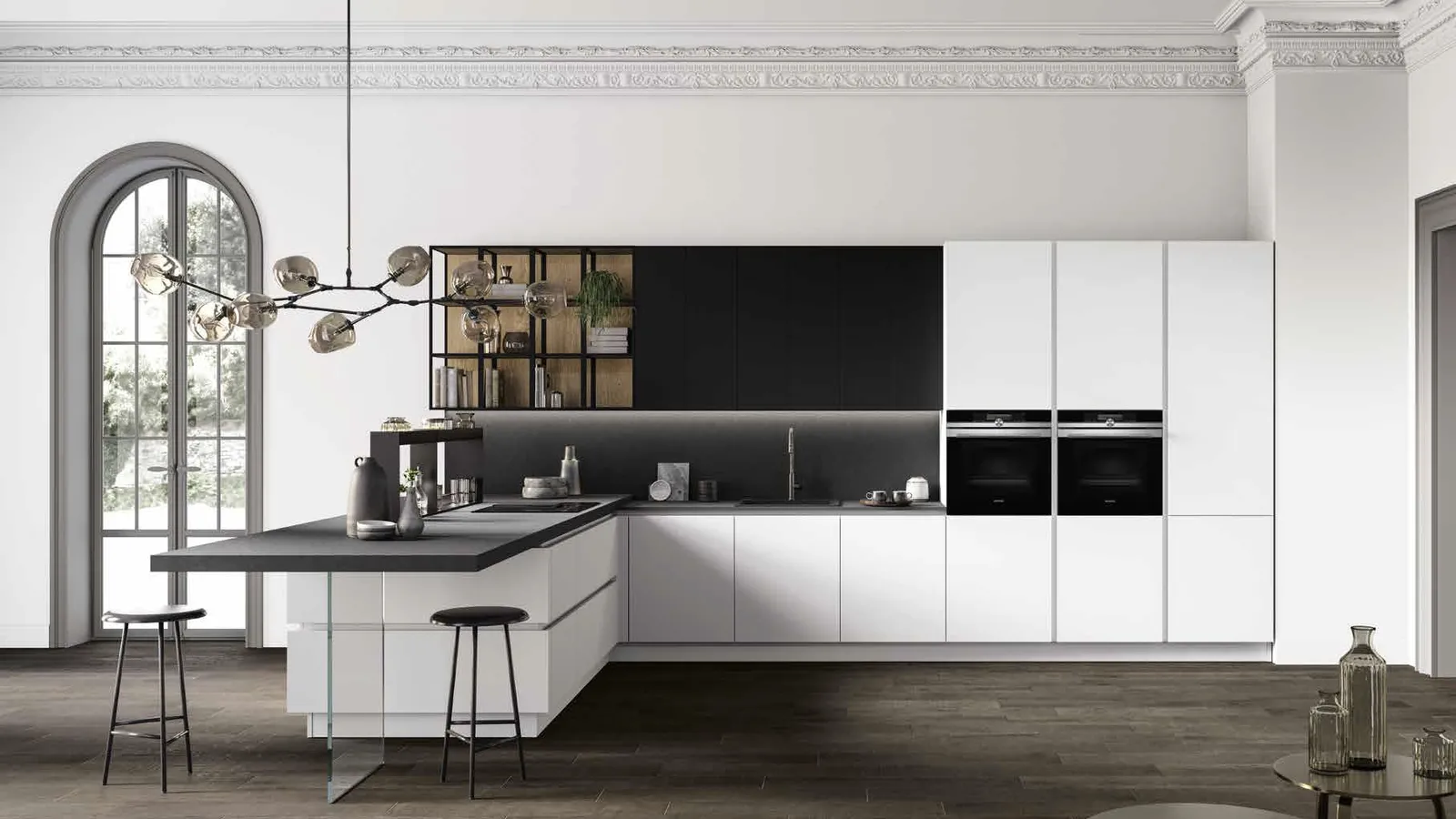 Cucina Moderna con penisola Time 07 di Arredo3